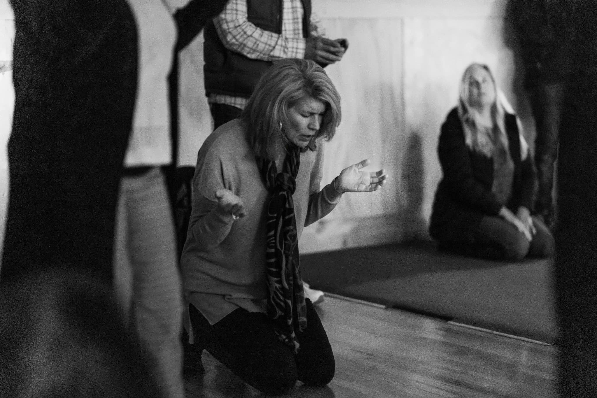 Kneeling in prayer